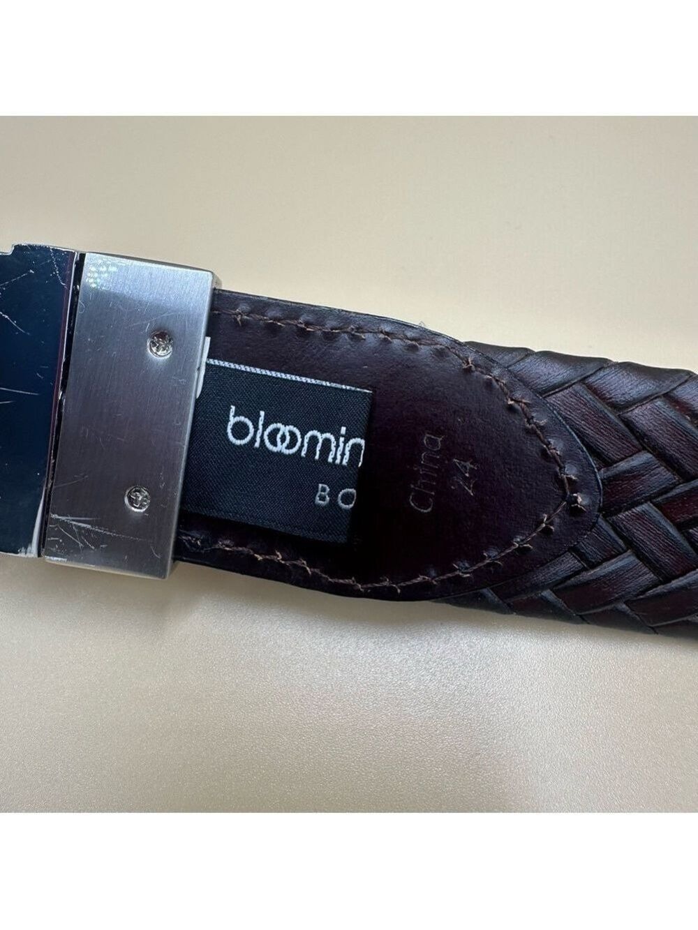Bloomingdales Reversible Boys Brown and Black Braided Belt Size 24 - Picture 7 of 16